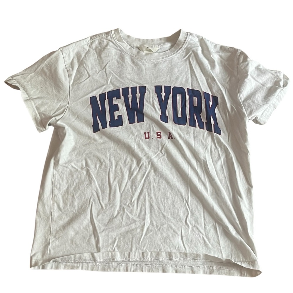 Women’s White New York Tshirt. H&M Size M